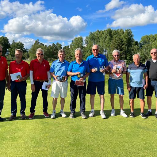 Viestjoukkueet vas. Messilä pronssia  keskellä Pickala kultaa ja oikealla Aura Golf hopeaa.