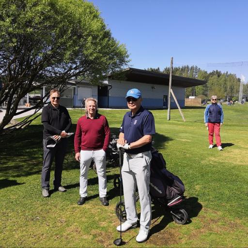 M75 Tour Manager ja SGS:n hallituksen jäsen Kari Sairo vei M65 Tourin molempien sarjojen voiton kotikentällään Salossa. Kuvassa myös Seppo Lintula ja Antero Nukari.