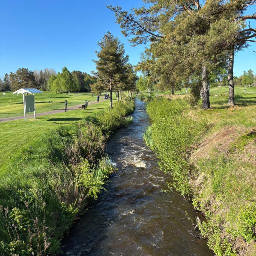 Raumanjoki virtaa golfkentän poikki 